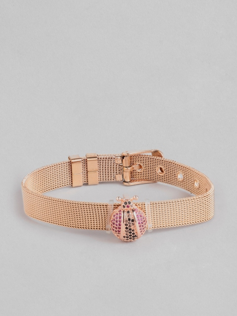 

Blueberry Women Pink Gold-Plated Studded Charm Bracelet
