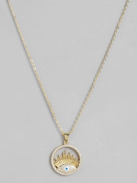 

Blueberry White Gold-Plated Evil Eye Enamelled Necklace