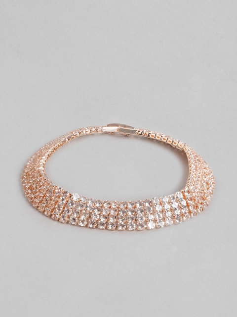 

Blueberry Women Rose Gold-Plated Stone-Studded Bracelet