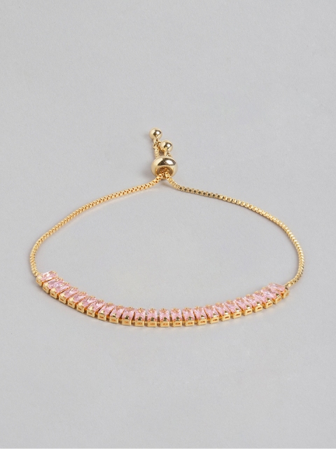 

Blueberry Women Pink Gold-Plated Stone-Studded Bracelet
