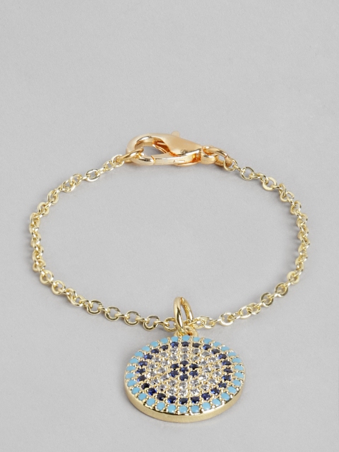 

Blueberry Women Blue Gold-Plated Evil Eye Stone-Studded Watch Charm