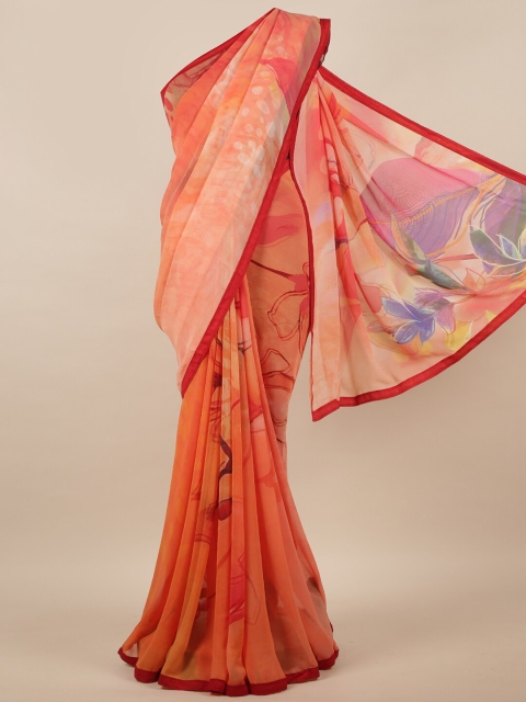 

Pothys Orange & Red Floral Printed Saree
