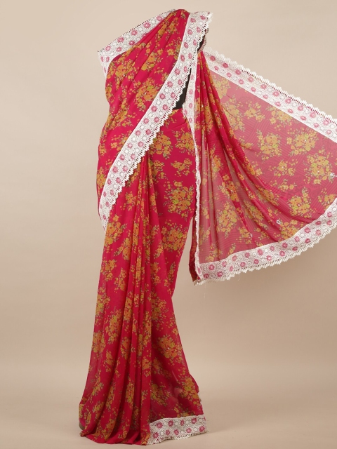 

Pothys Pink & White Floral Saree