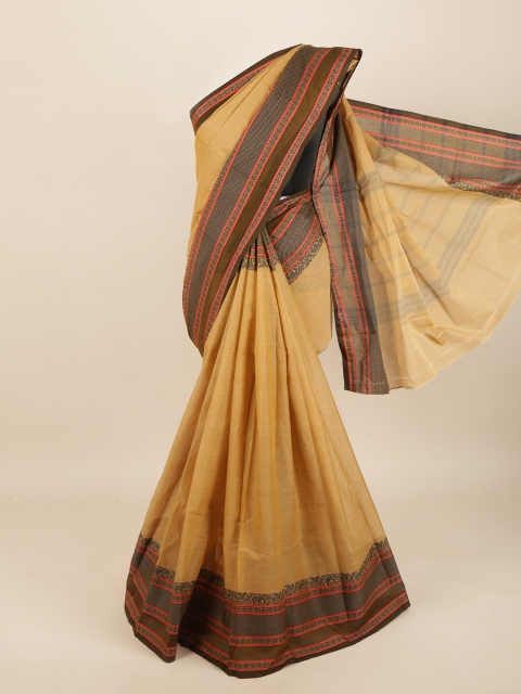 

Pothys Beige & Brown Pure Cotton Saree
