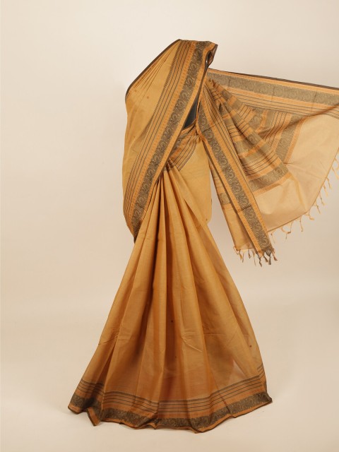 

Pothys Beige & Grey Ethnic Motifs Woven Design Pure Cotton Saree