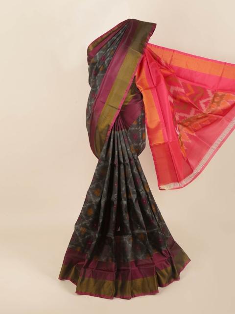 

Pothys Grey & Burgundy Woven Design Pure Silk Saree