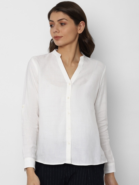 

Allen Solly Woman White Regular Fit Solid Casual Shirt