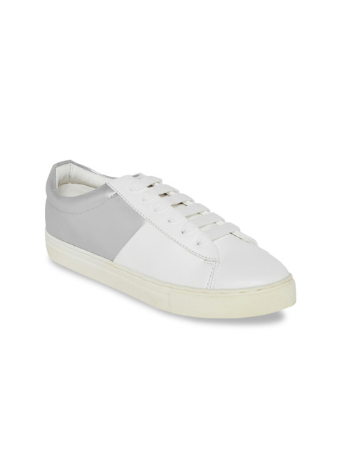 

People Women White& Grey Colourblocked Sneakers