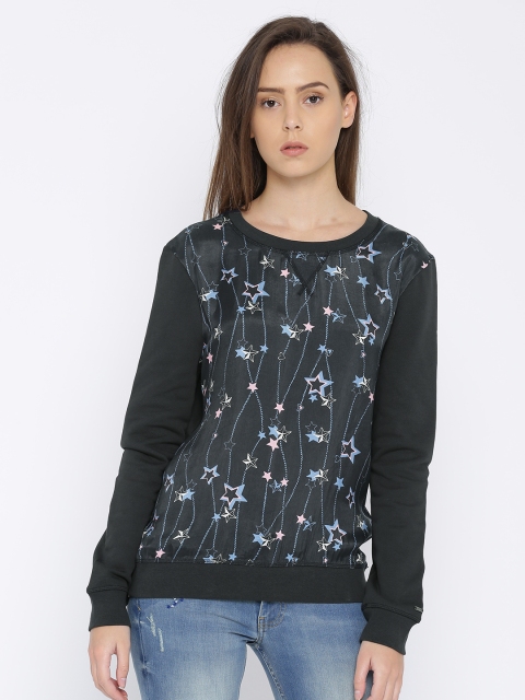 

Tommy Hilfiger Women Charcoal Printed Sweatshirt