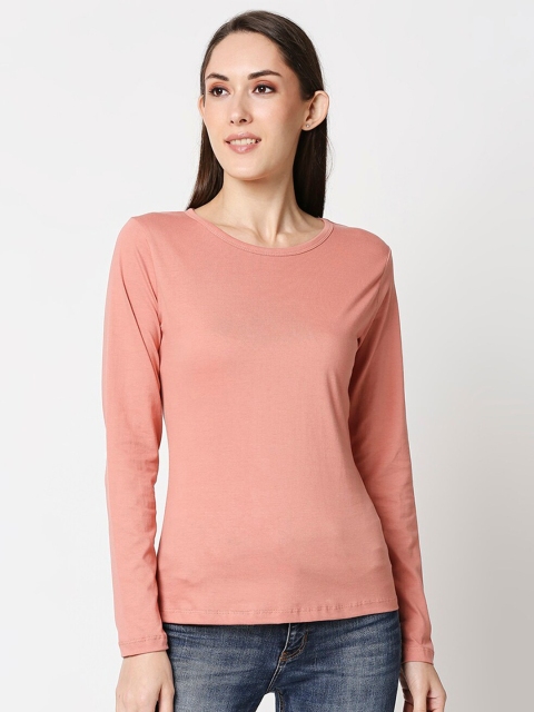 

Bewakoof Women Pink Slim Fit T-shirt
