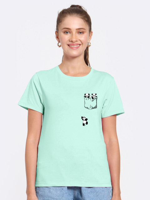 

Bewakoof Women Green Kung Fu Panda Printed Slim Fit T-shirt