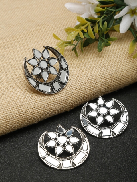 

NEUDIS Silver-Plated Crescent-Shaped Mirror Jewellery Set