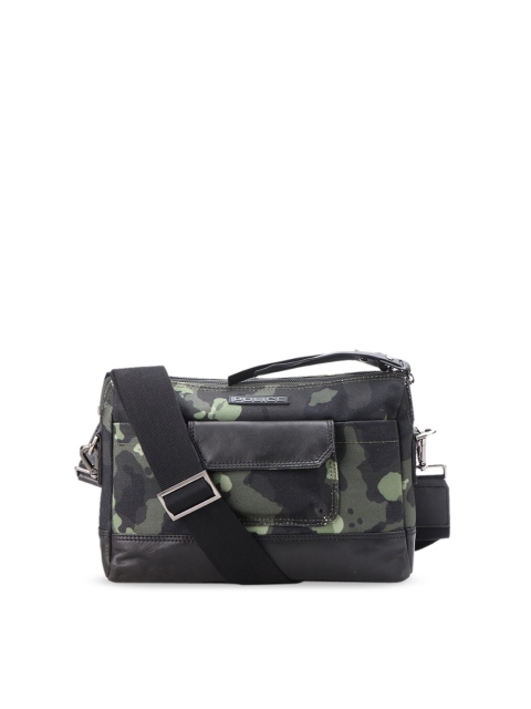 

Police Men Green Camouflage Printed Structured Sling Bag