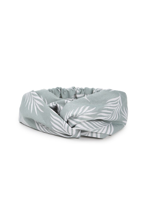 

FOREVER 21 Women Grey & White Printed Twisted Hairband