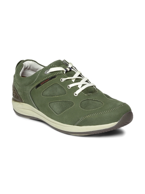 

Red Chief Men Olive Green Leather Sneakers