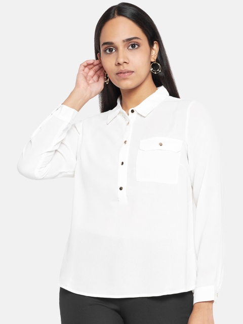 

Annabelle by Pantaloons Women White Shirt Style Top