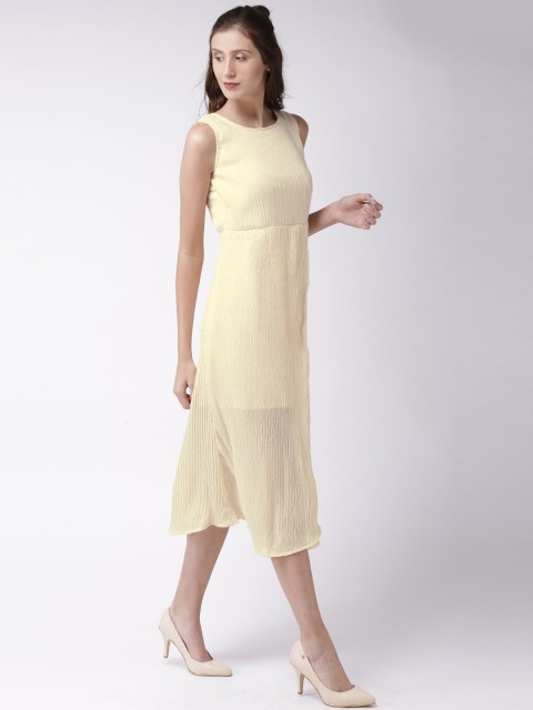 

Ms.Taken Women Beige Solid Midi Dress