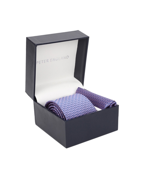 

Peter England Men Purple & Blue Printed Accessory Gift Set