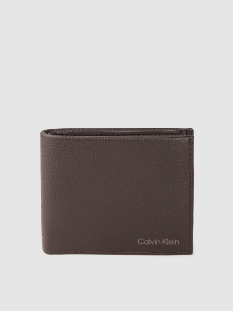 

Calvin Klein Men Coffee Brown Solid Two Fold Wallet with RFID