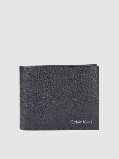 

Calvin Klein Men Black Textured WARMTH Leather Two Fold Wallet