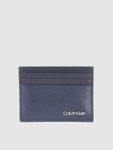 

Calvin Klein Men Navy Blue Solid MINIMALISM Leather Card Holder