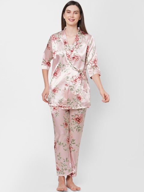 

Sweet Dreams Women Pink & Green Printed Night suits