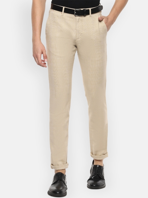 

Louis Philippe Sport Men Beige Solid Slim Fit Trousers