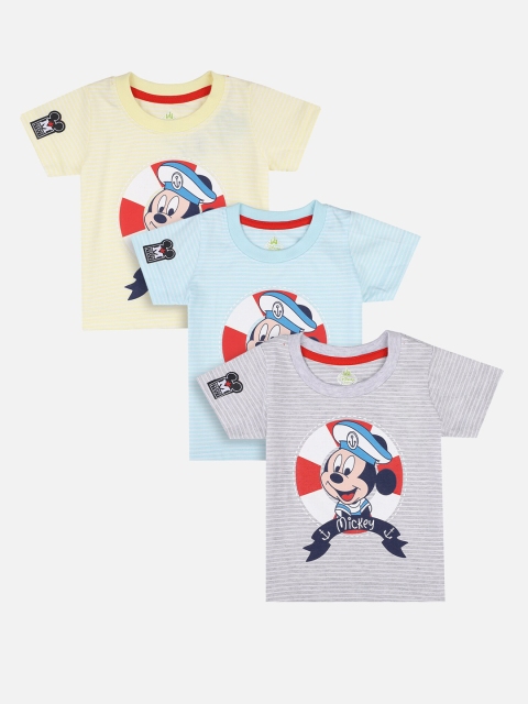 

Bodycare Kids Boys Pack of 3 Mickey Mouse Printed Slim Fit T-shirt, Yellow