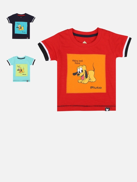 

Bodycare Kids Boys Pack-3 Red & Navy Blue Mickey& Friends Applique T-shirt