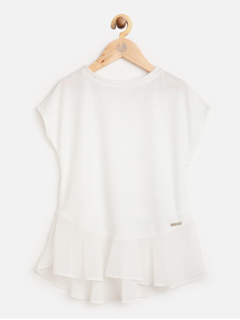 

One Friday White Extended Sleeves Regular Top