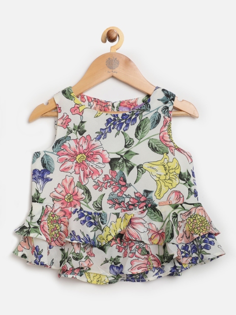 

One Friday White & Pink Floral Regular Top