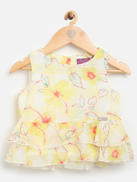 

One Friday Yellow Floral Regular Top