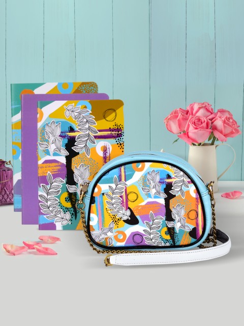 

Doodle Set of 3 Multicoloured Tropical Trail Notebook and Sling Bag, Multi