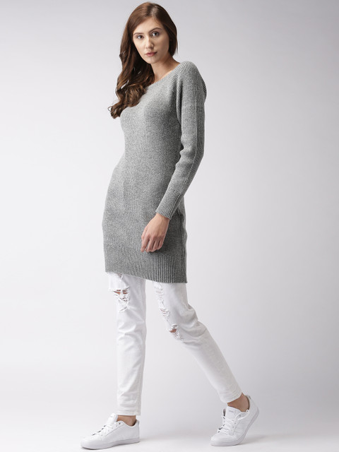 

Ms Taken Women Grey Longline Pullover