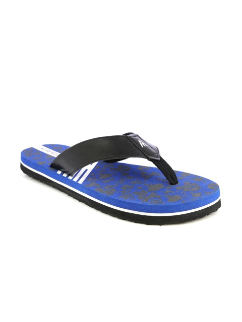 

Alberto Torresi Men Navy Blue & Black Printed Thong Flip-Flops