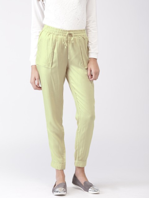 

Ms.Taken by Kriti Sanon Women Beige Solid Slim Fit Cuffed Trousers