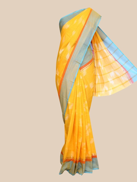 

The Chennai Silks Yellow & Blue Zari Saree