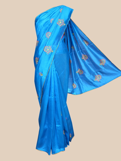 

The Chennai Silks Blue & Pink Floral Saree