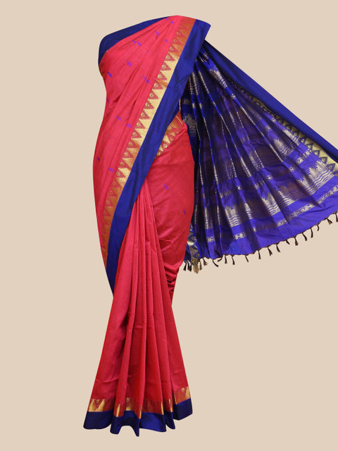 

The Chennai Silks Red & Blue Floral Saree