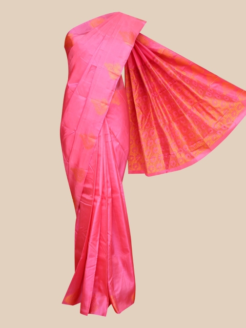 

The Chennai Silks Pink & Gold-Toned Pure Silk Fusion Arani Saree