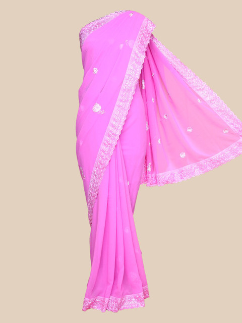 

The Chennai Silks Rose Floral Embroidered Saree