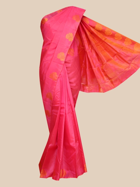 

The Chennai Silks Pink & Gold-Toned Pure Silk Fusion Arani Saree