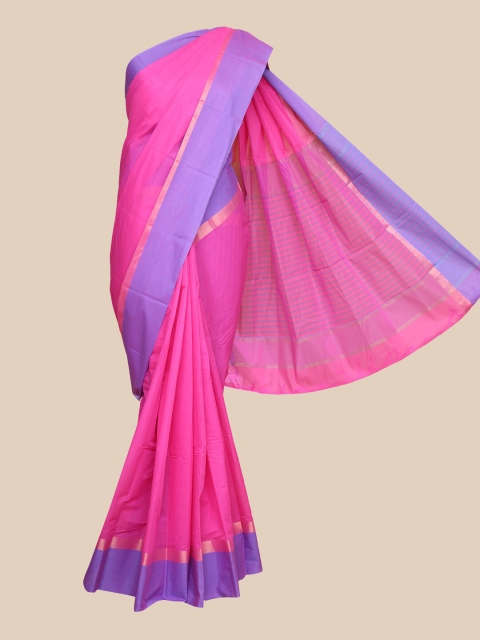 

The Chennai Silks Pink & Blue Silk Cotton Saree