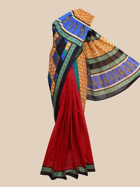 

The Chennai Silks Multicoloured Paisley Pure Cotton Saree, Multi