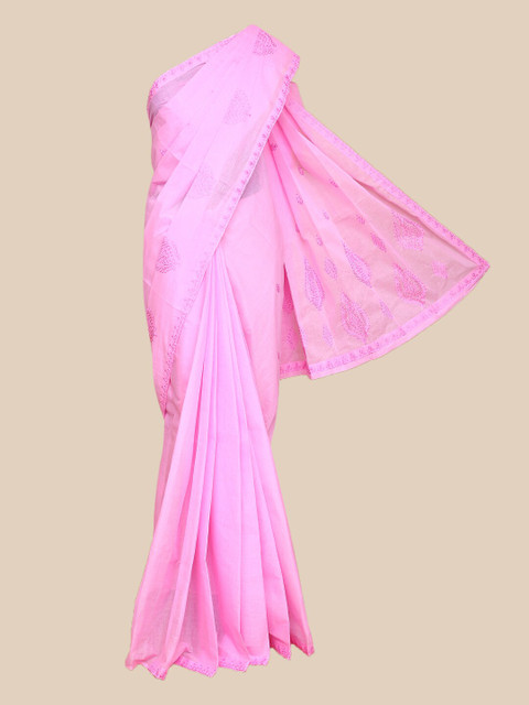 

The Chennai Silks Pink Ethnic Motifs Pure Cotton Saree
