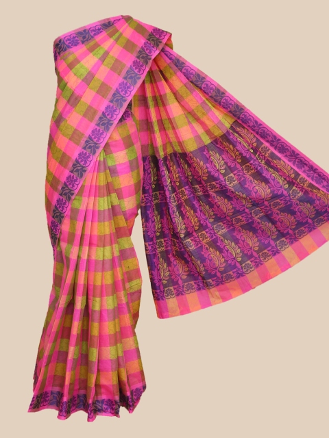 

The Chennai Silks Multicoloured Checked Pure Cotton Kovai Saree, Multi