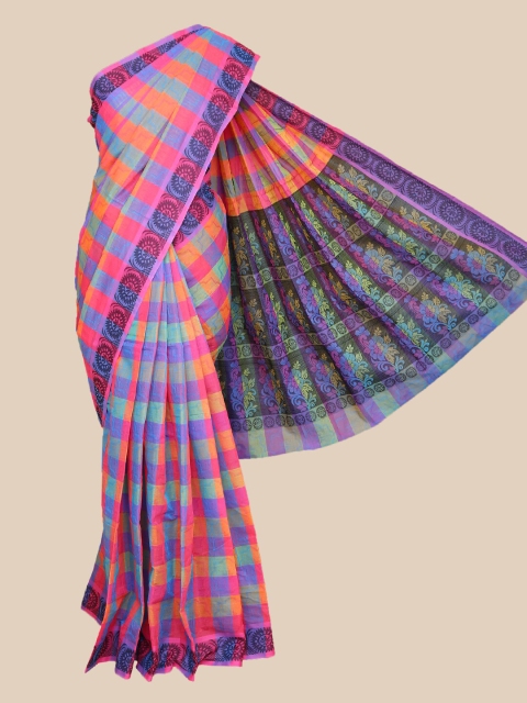 

The Chennai Silks Multicoloured Checked Pure Cotton Kovai Saree, Multi