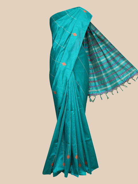 

The Chennai Silks Green & Orange Woven Design Fusion Banarasi Saree