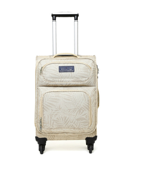 

Tommy Hilfiger Unisex Beige Printed Small Trolley Bag