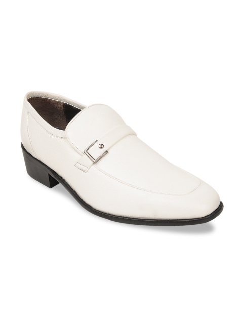 

Regal Men White Textured Leather Formal Slip-On Shoes